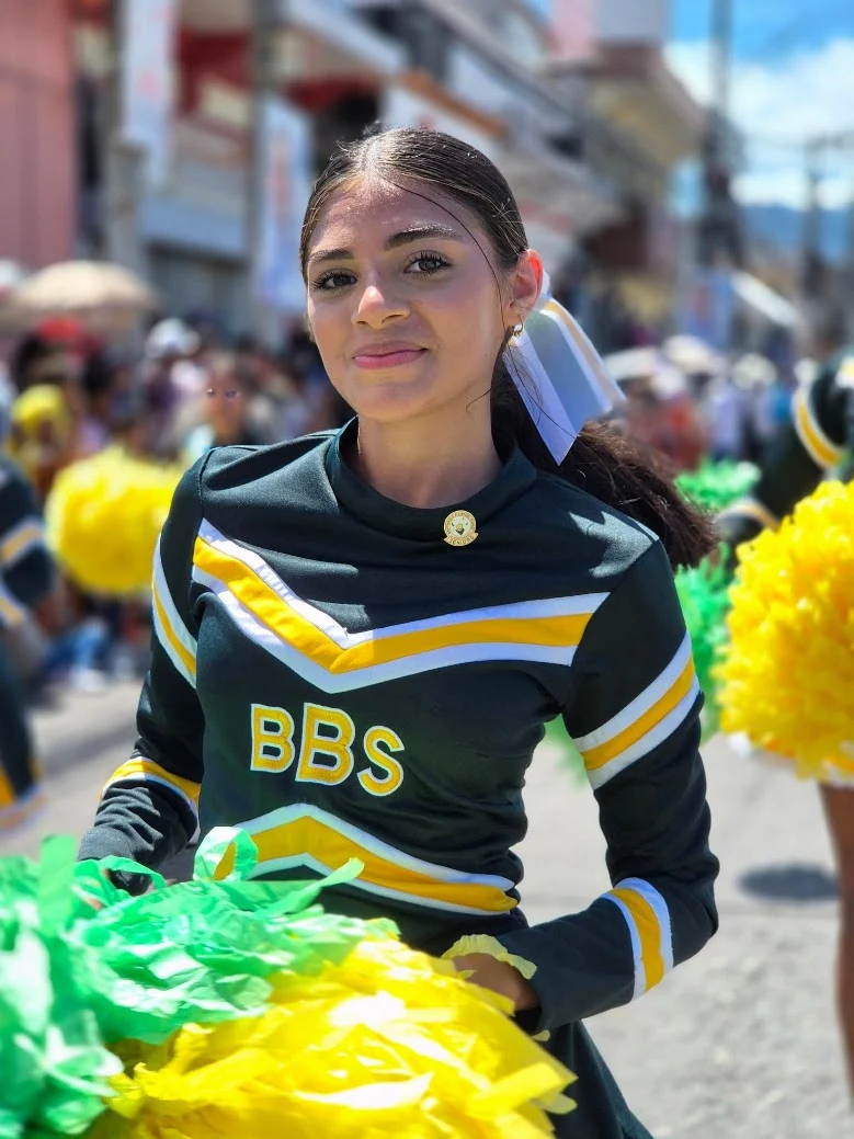 Cheerleader during civic parade