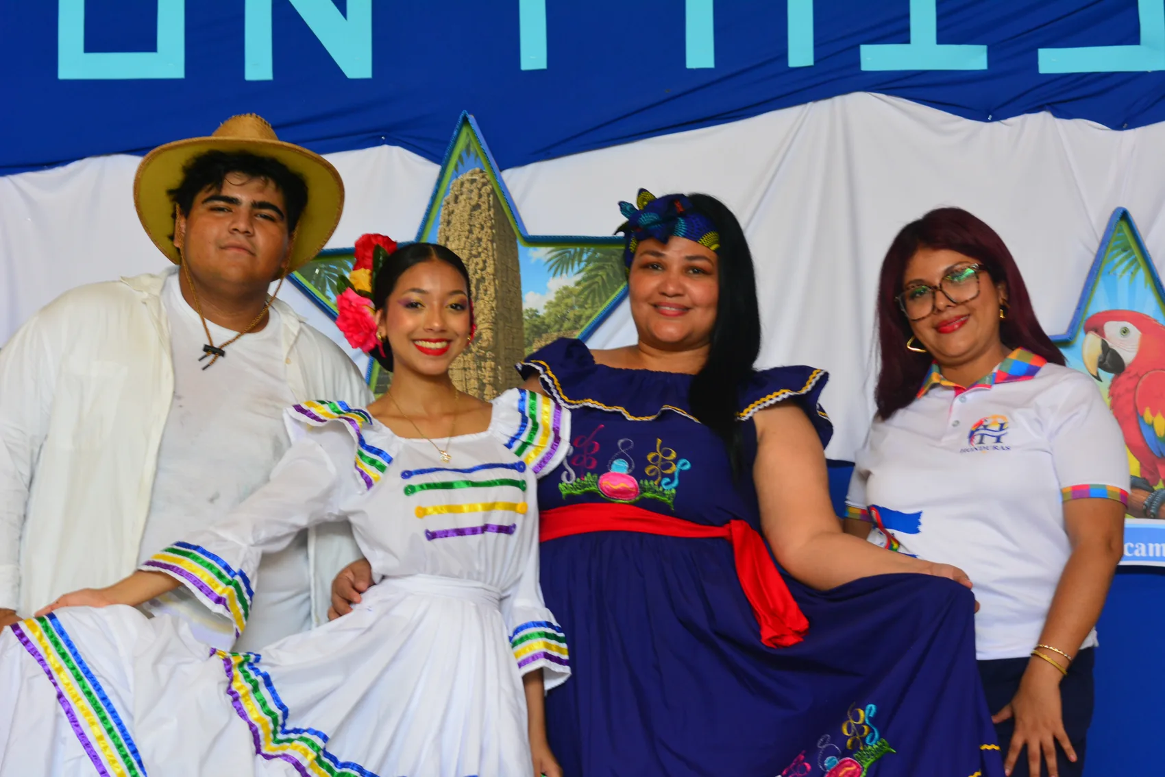 Folkloric performers after taking the stage.