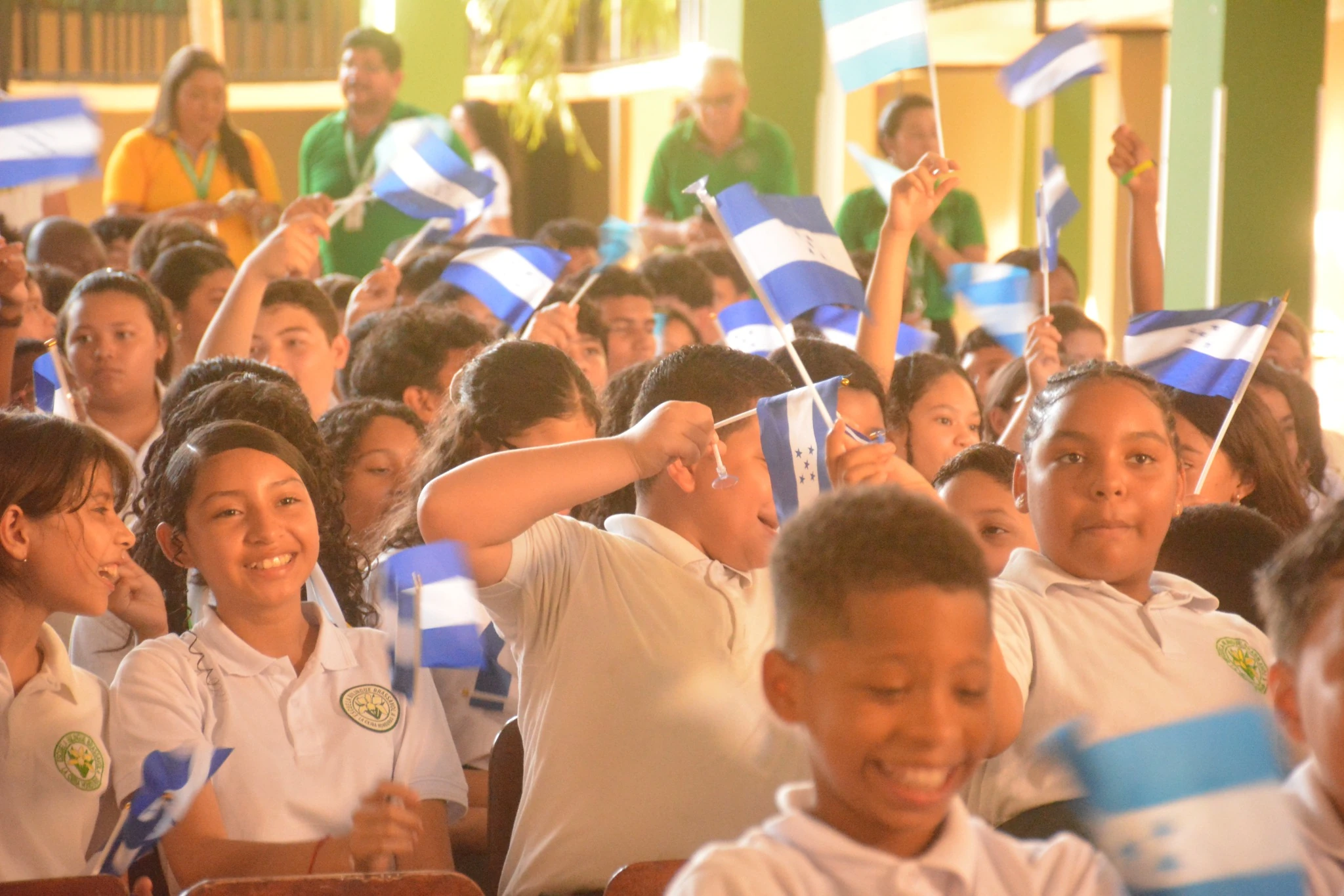 Joyful student participation during the event